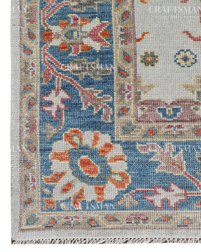 Aviris Wool Hand-Knotted Oushak-Inspired Rug