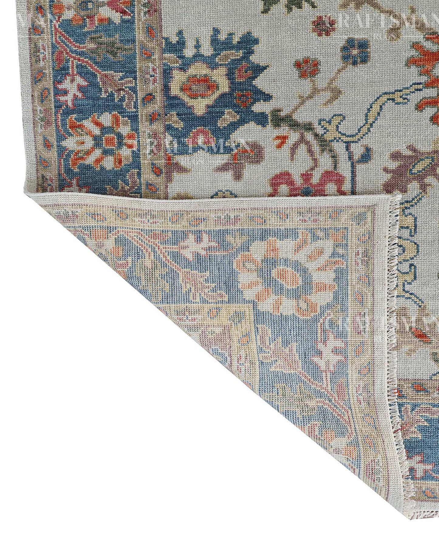Aviris Wool Hand-Knotted Oushak-Inspired Rug