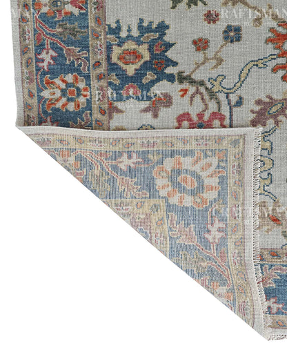 Aviris Wool Hand-Knotted Oushak-Inspired Rug