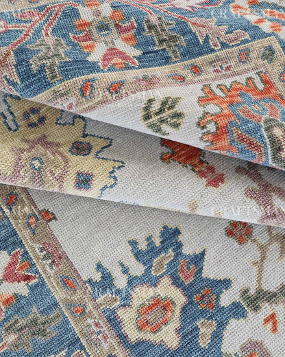 Aviris Wool Hand-Knotted Oushak-Inspired Rug