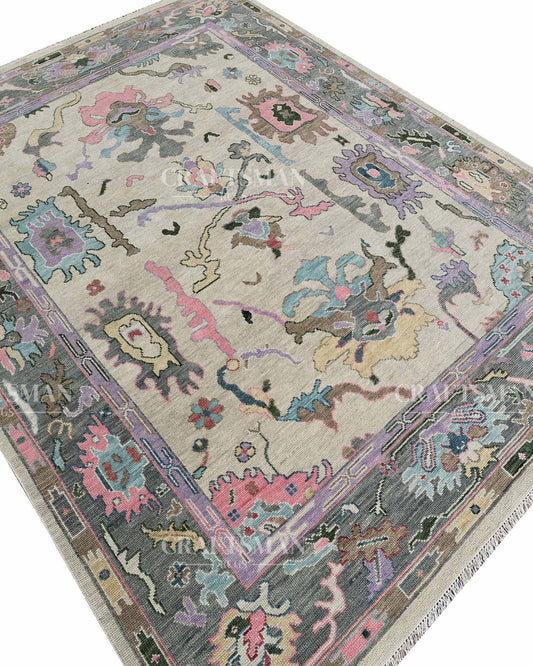 8x10 feet Wool Hand-Knotted Oushak-Inspired Rug | Craftsman Rugs Exclusive
