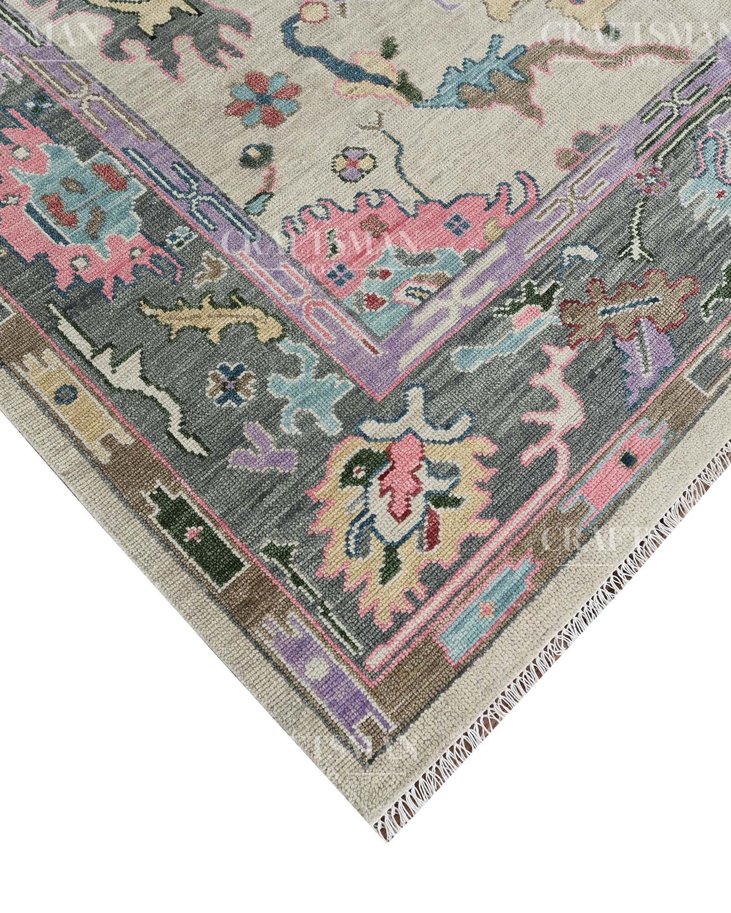 8x10 feet Wool Hand-Knotted Oushak-Inspired Rug | Craftsman Rugs Exclusive
