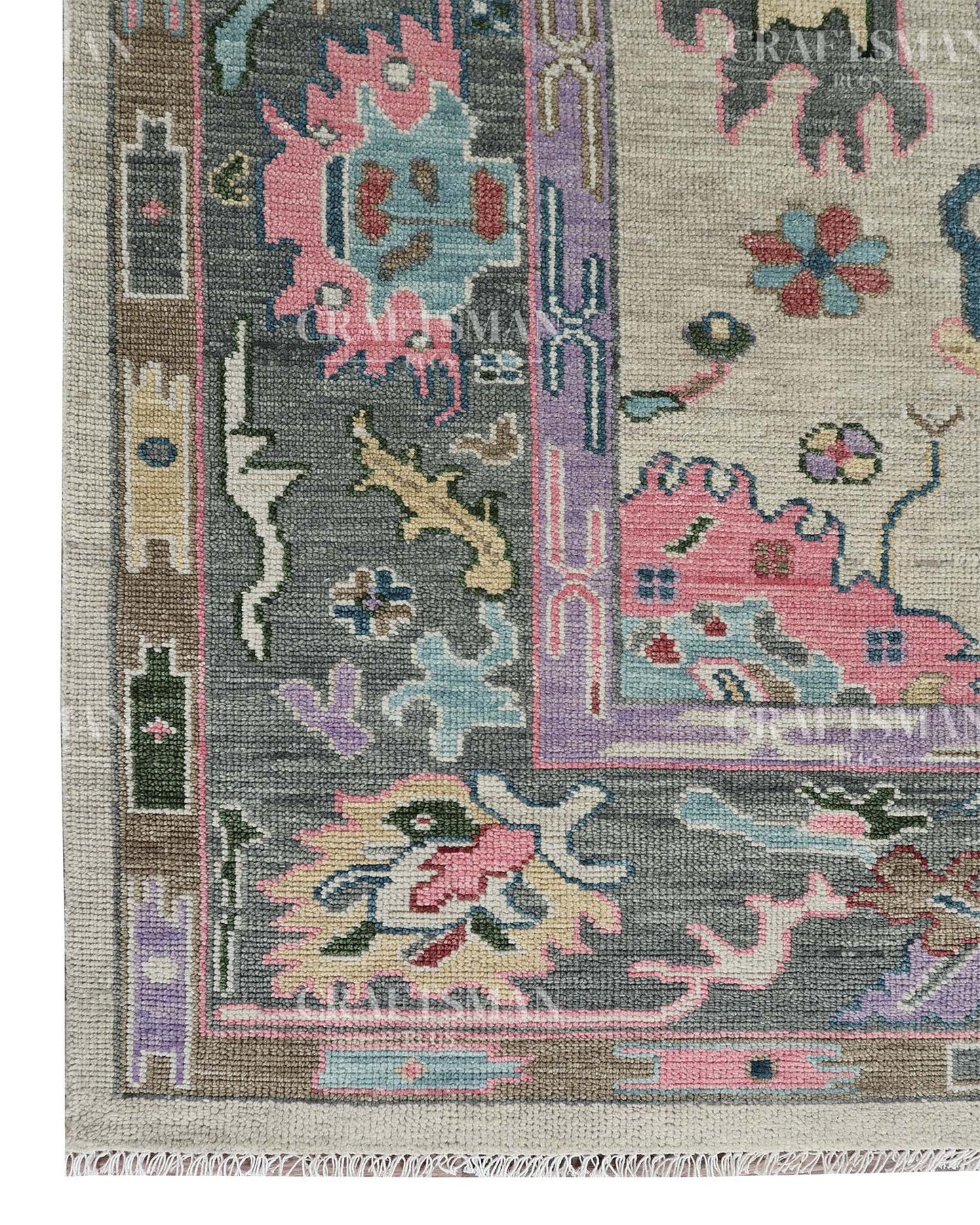 8x10 feet Wool Hand-Knotted Oushak-Inspired Rug | Craftsman Rugs Exclusive