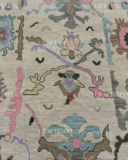 8x10 feet Wool Hand-Knotted Oushak-Inspired Rug | Craftsman Rugs Exclusive