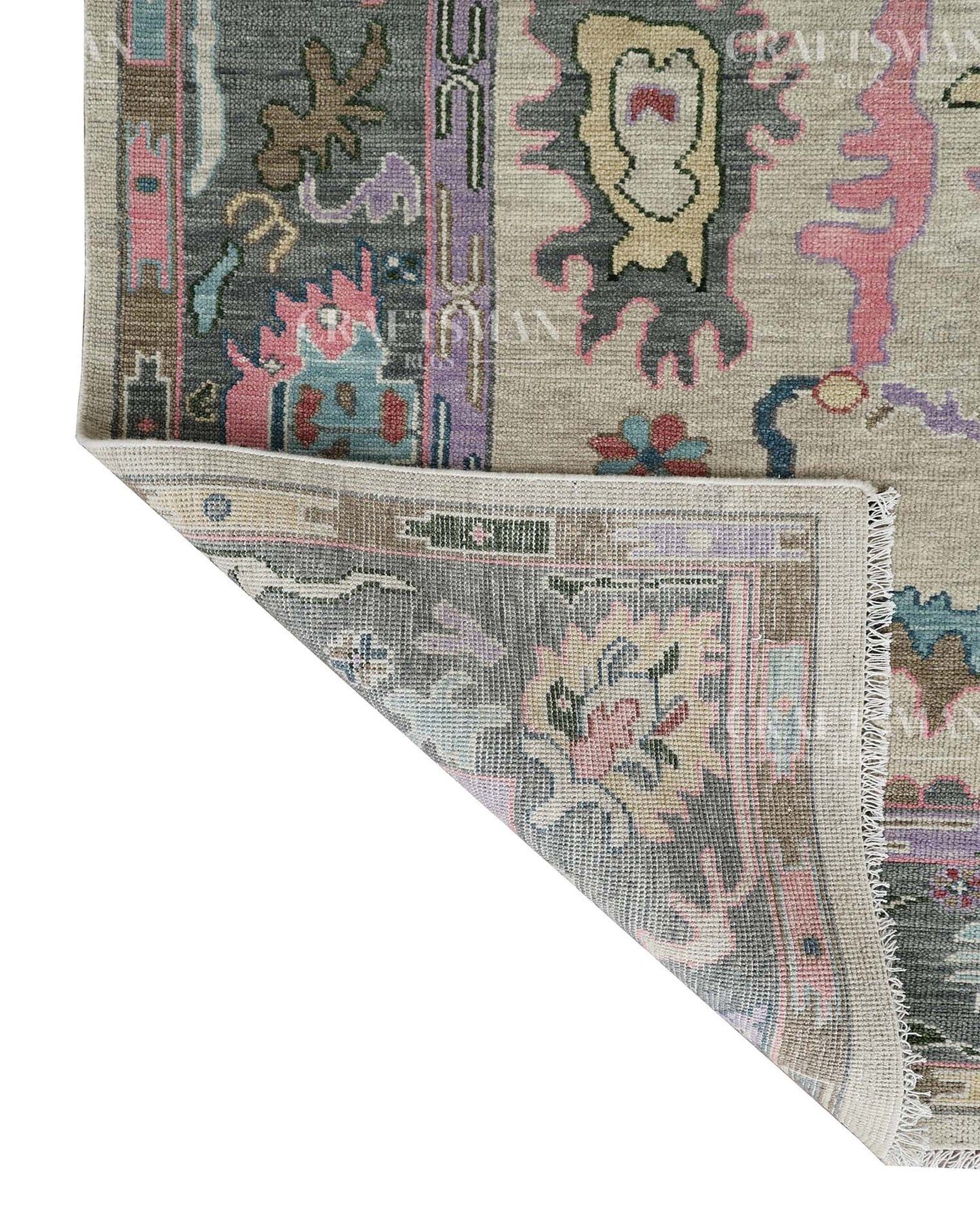 8x10 feet Wool Hand-Knotted Oushak-Inspired Rug | Craftsman Rugs Exclusive