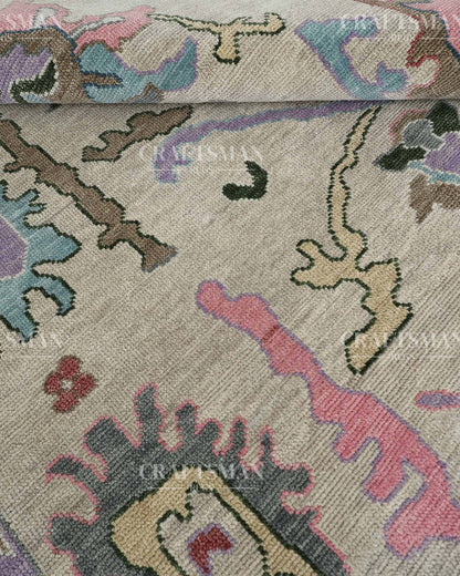 8x10 feet Wool Hand-Knotted Oushak-Inspired Rug | Craftsman Rugs Exclusive