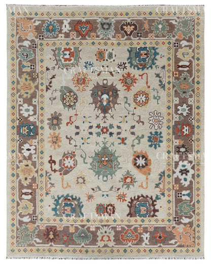 8x10 feet Wool Hand-Knotted Oushak-Inspired Rug | Craftsman Rugs Exclusive