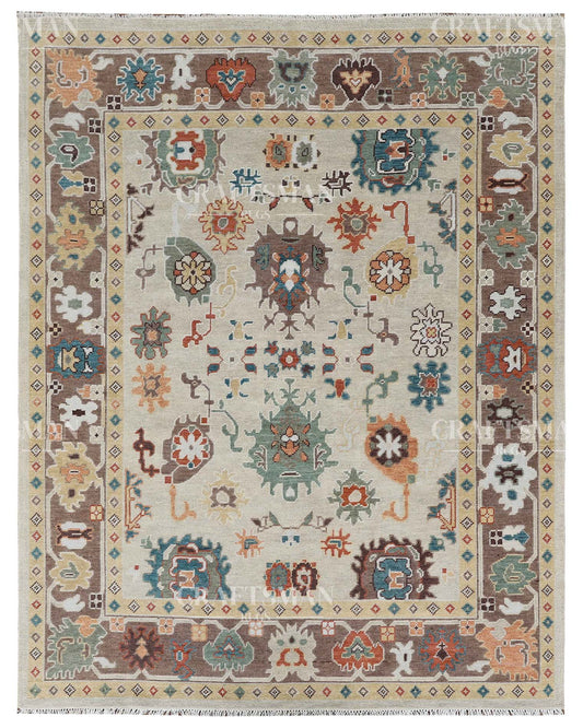 8x10 feet Wool Hand-Knotted Oushak-Inspired Rug | Craftsman Rugs Exclusive