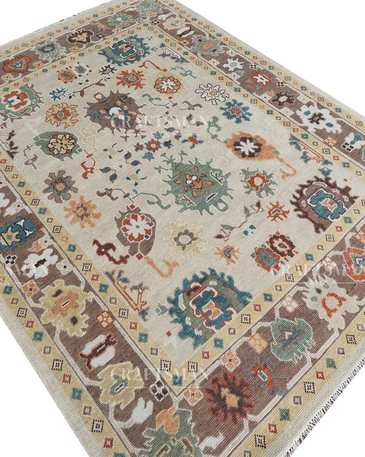 8x10 feet Wool Hand-Knotted Oushak-Inspired Rug | Craftsman Rugs Exclusive