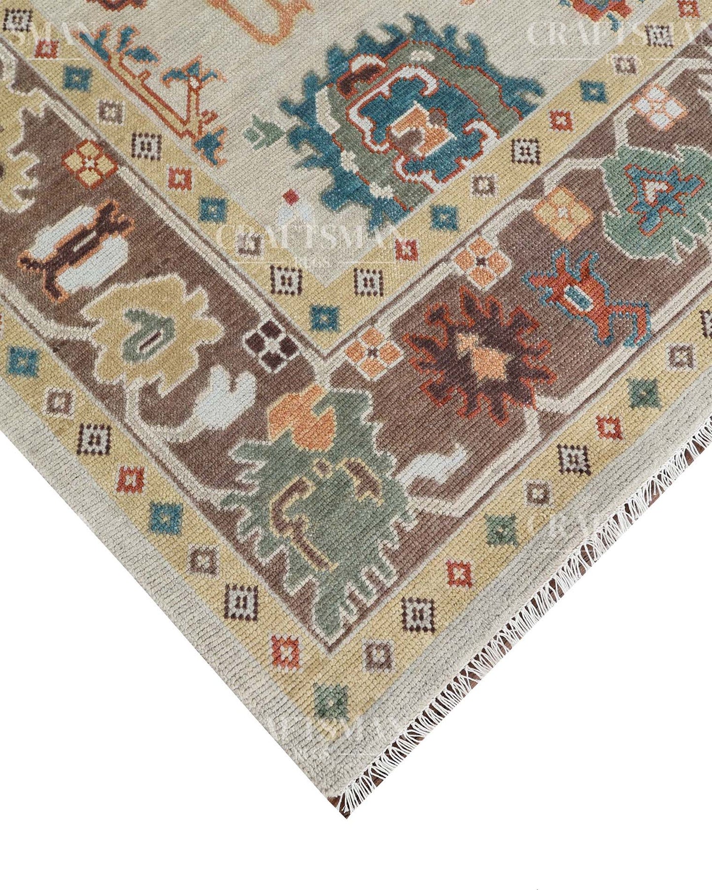 8x10 feet Wool Hand-Knotted Oushak-Inspired Rug | Craftsman Rugs Exclusive