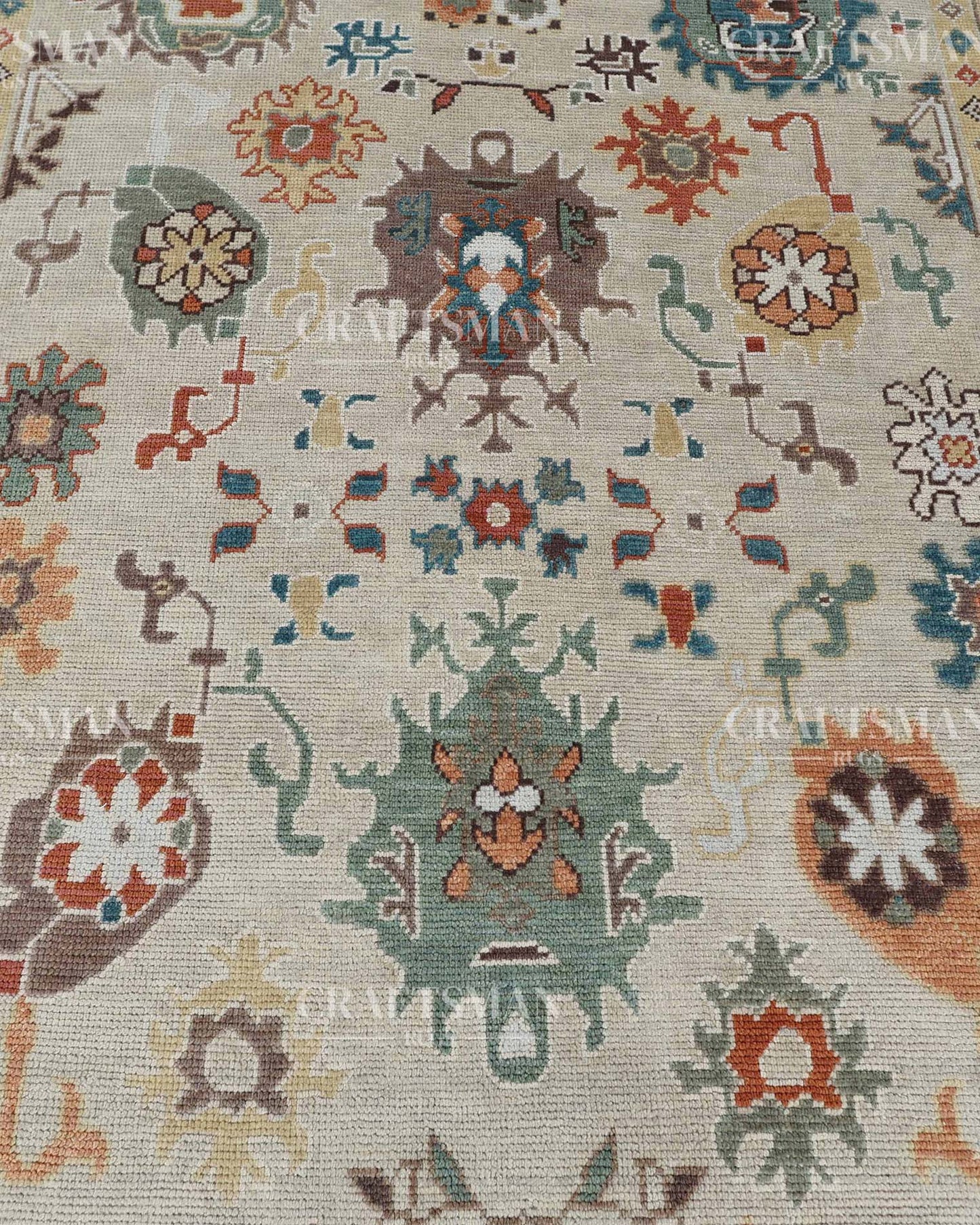 8x10 feet Wool Hand-Knotted Oushak-Inspired Rug | Craftsman Rugs Exclusive