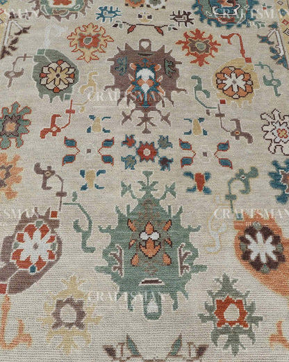 8x10 feet Wool Hand-Knotted Oushak-Inspired Rug | Craftsman Rugs Exclusive