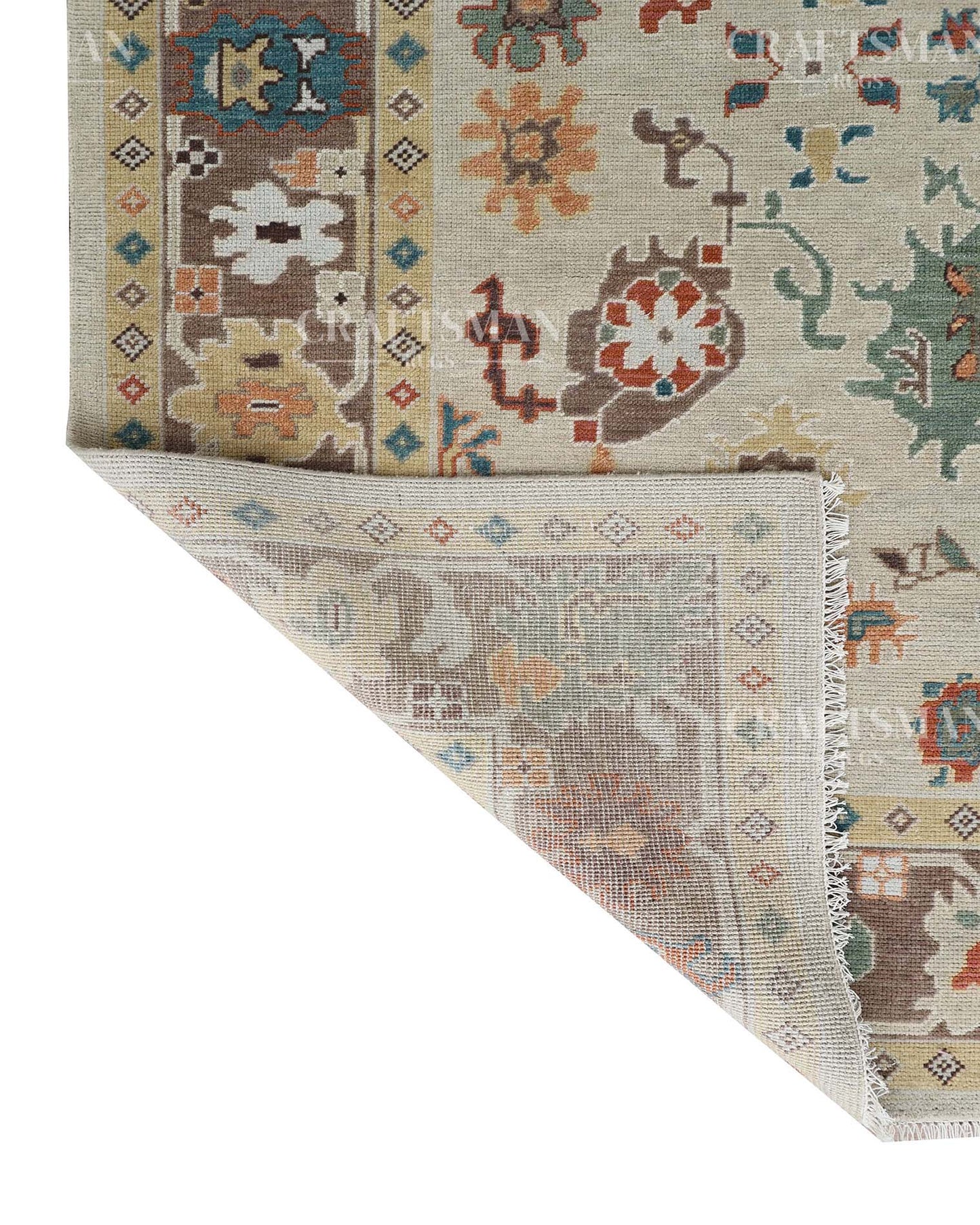8x10 feet Wool Hand-Knotted Oushak-Inspired Rug | Craftsman Rugs Exclusive