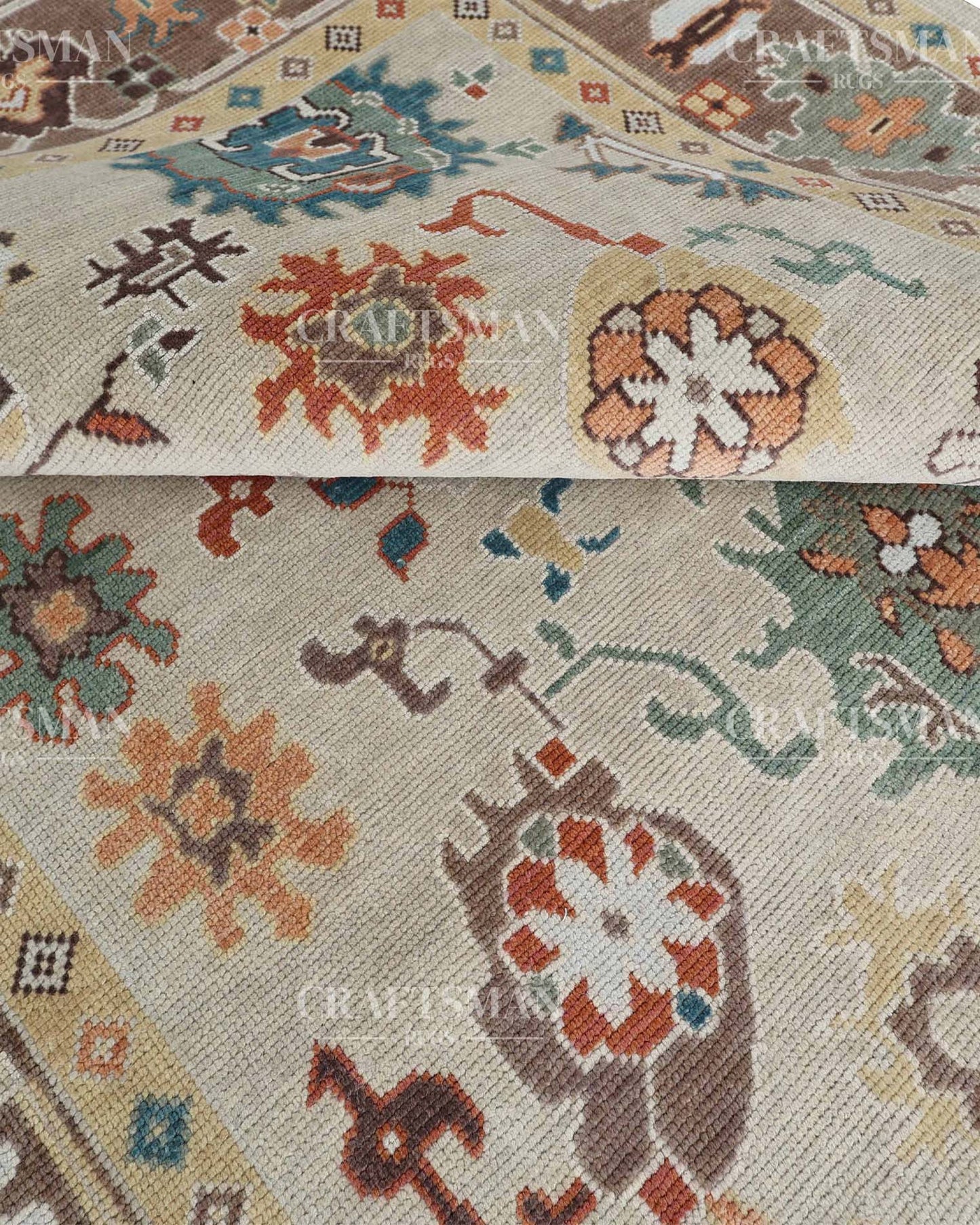 8x10 feet Wool Hand-Knotted Oushak-Inspired Rug | Craftsman Rugs Exclusive