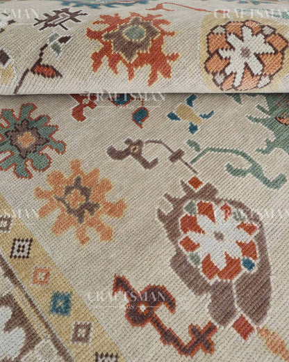 8x10 feet Wool Hand-Knotted Oushak-Inspired Rug | Craftsman Rugs Exclusive