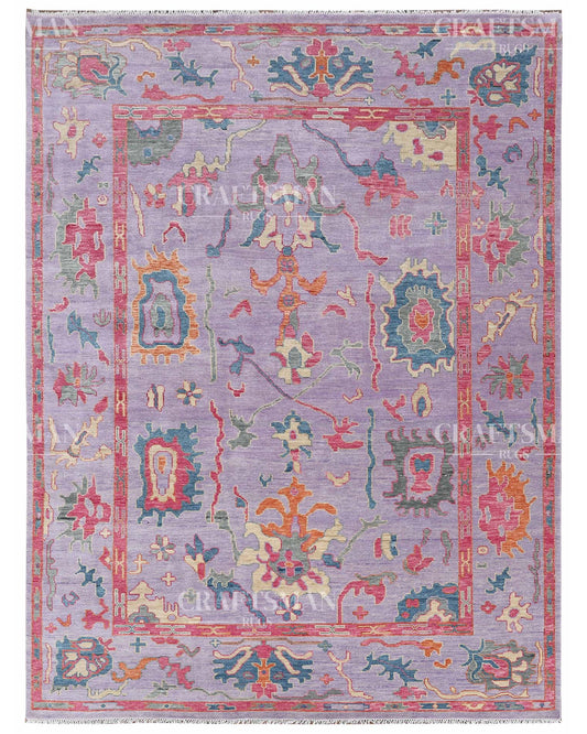 Vauris Wool Hand-Knotted Oushak-Inspired Rug