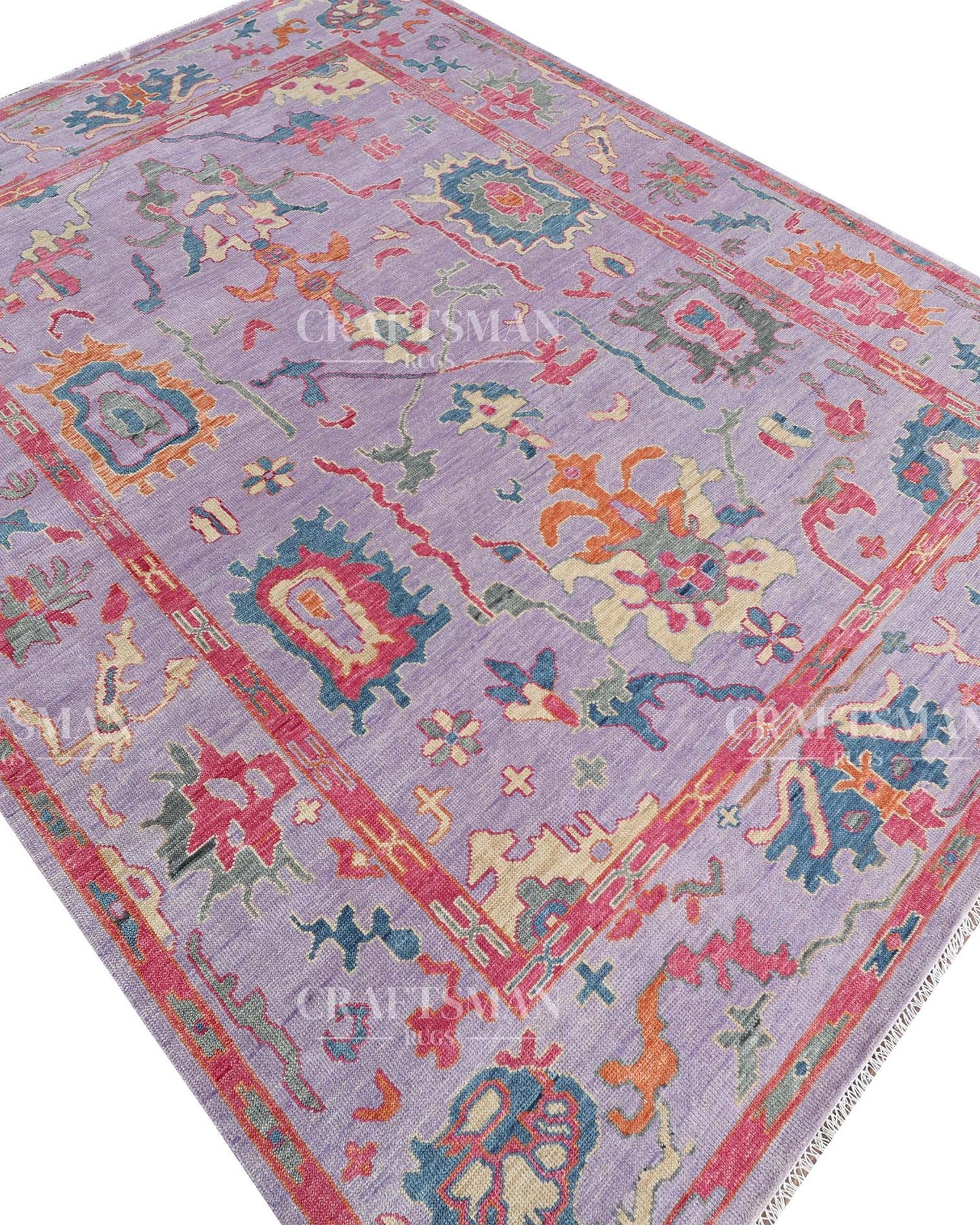 Vauris Wool Hand-Knotted Oushak-Inspired Rug