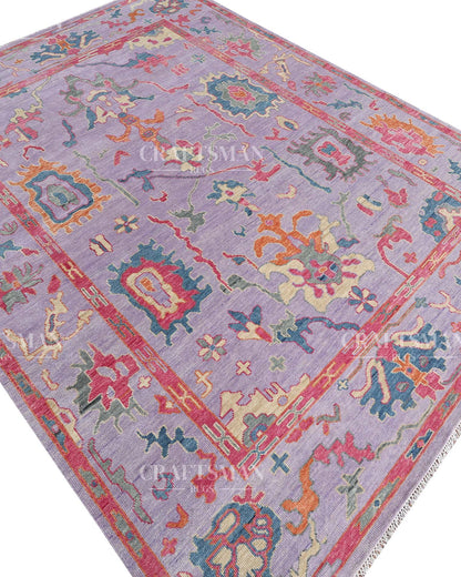 Vauris Wool Hand-Knotted Oushak-Inspired Rug