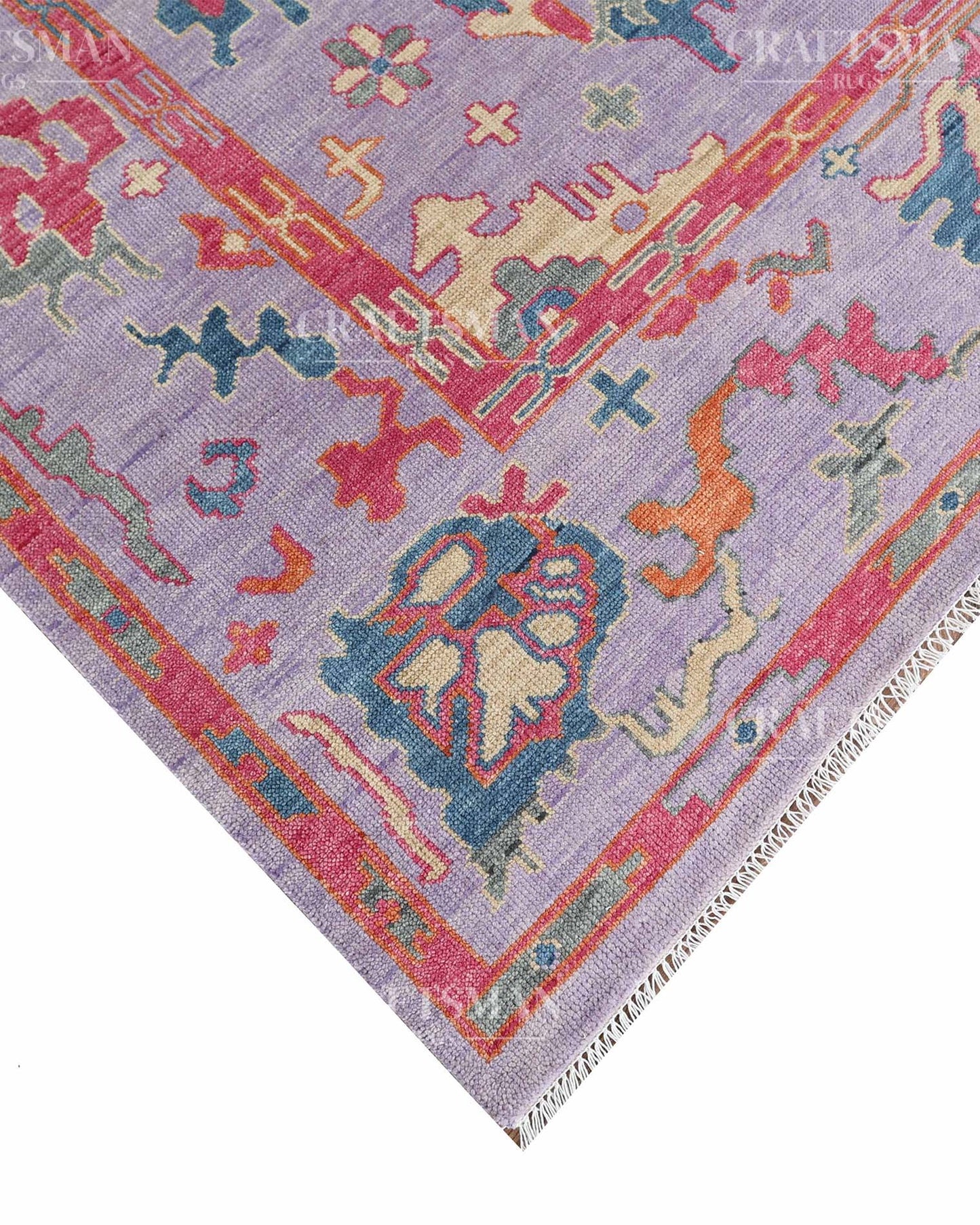 Vauris Wool Hand-Knotted Oushak-Inspired Rug