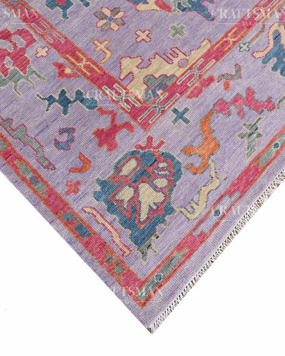 Vauris Wool Hand-Knotted Oushak-Inspired Rug