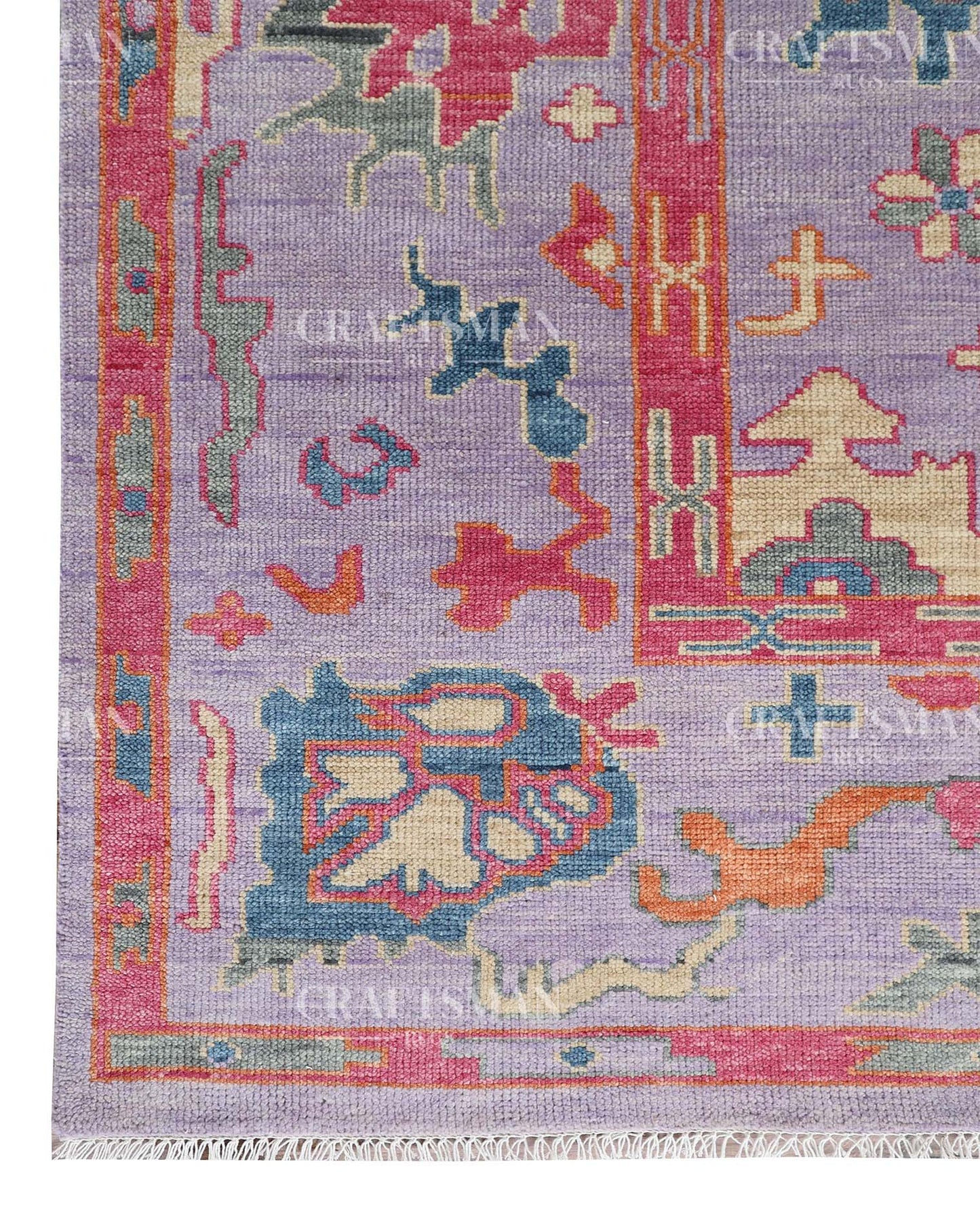 Vauris Wool Hand-Knotted Oushak-Inspired Rug