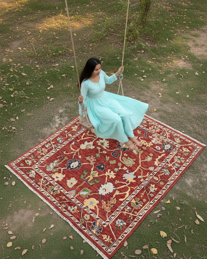 8x10 feet Wool Hand-Knotted Oushak-Inspired Rug | Craftsman Rugs Exclusive