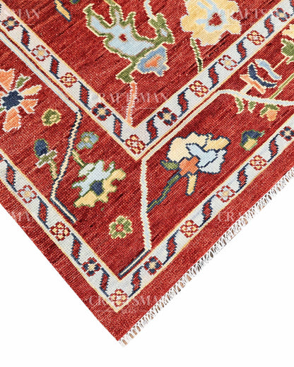 8x10 feet Wool Hand-Knotted Oushak-Inspired Rug | Craftsman Rugs Exclusive
