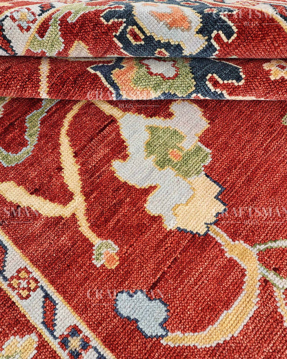 8x10 feet Wool Hand-Knotted Oushak-Inspired Rug | Craftsman Rugs Exclusive