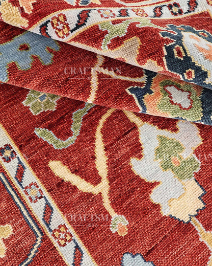 8x10 feet Wool Hand-Knotted Oushak-Inspired Rug | Craftsman Rugs Exclusive