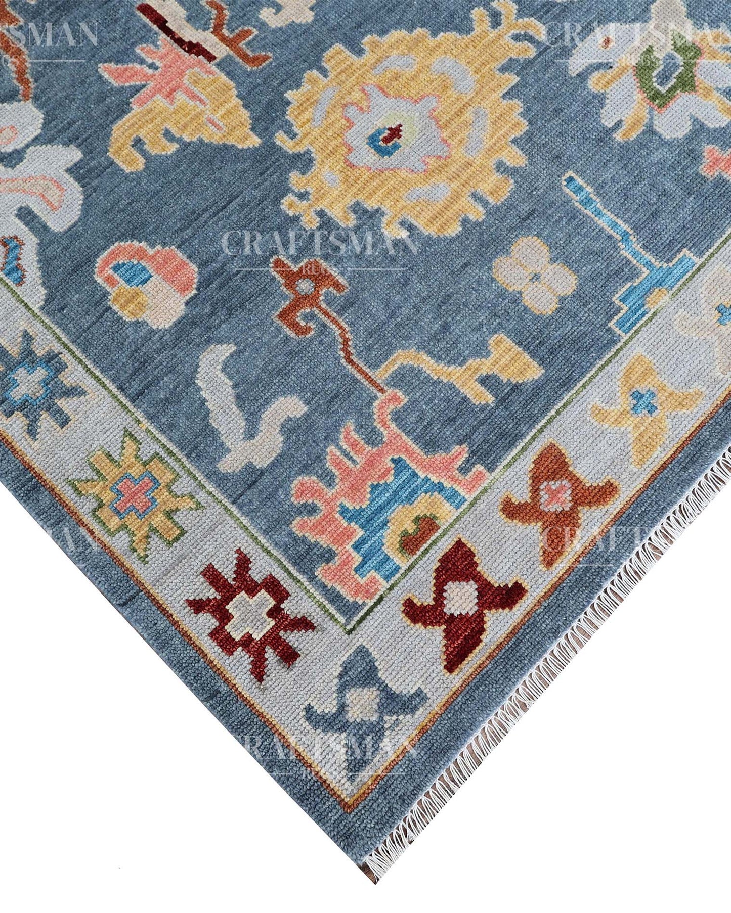 Tuvrin Wool Hand-Knotted Oushak-Inspired Rug