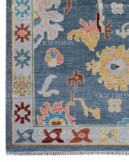 Tuvrin Wool Hand-Knotted Oushak-Inspired Rug