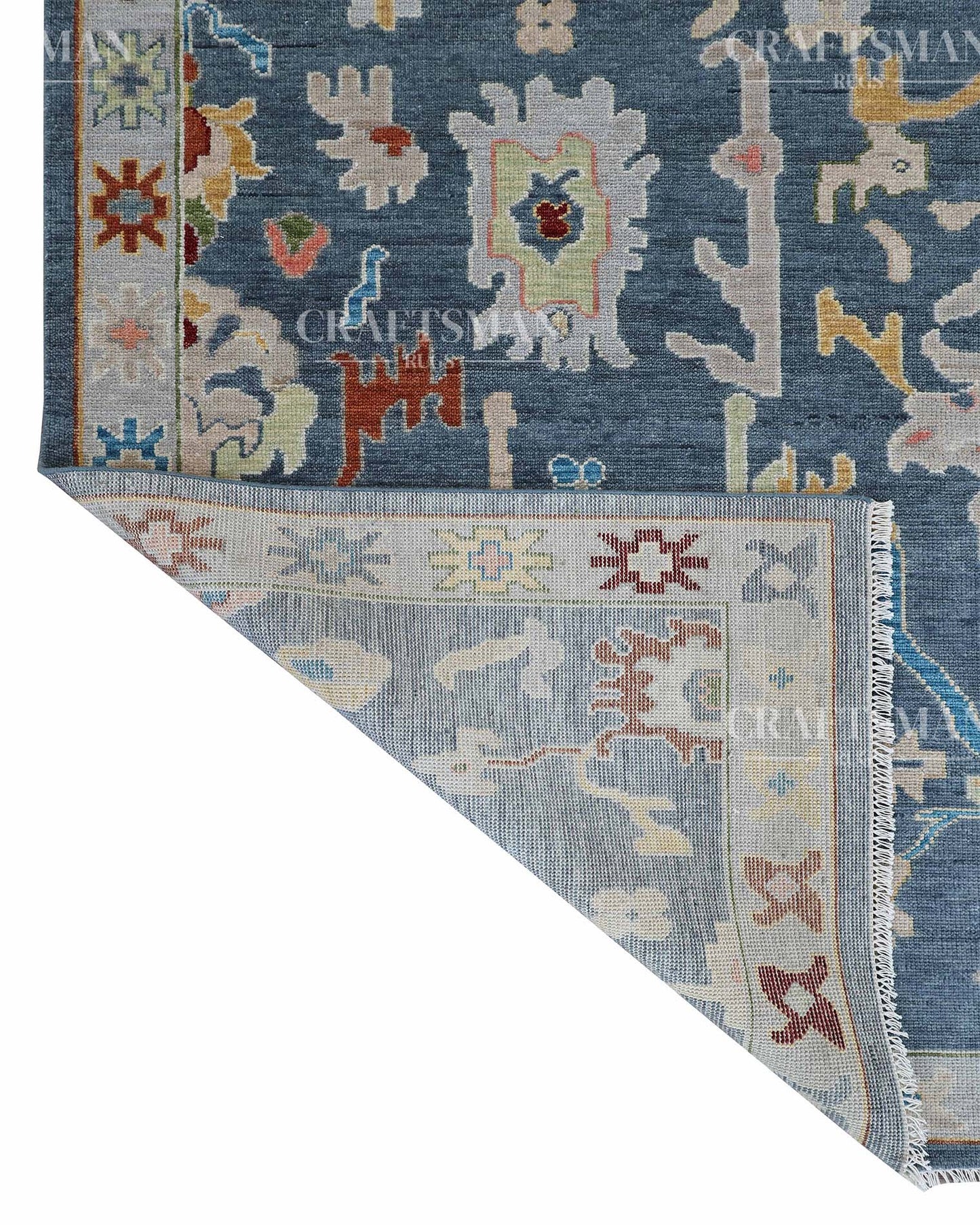 Tuvrin Wool Hand-Knotted Oushak-Inspired Rug