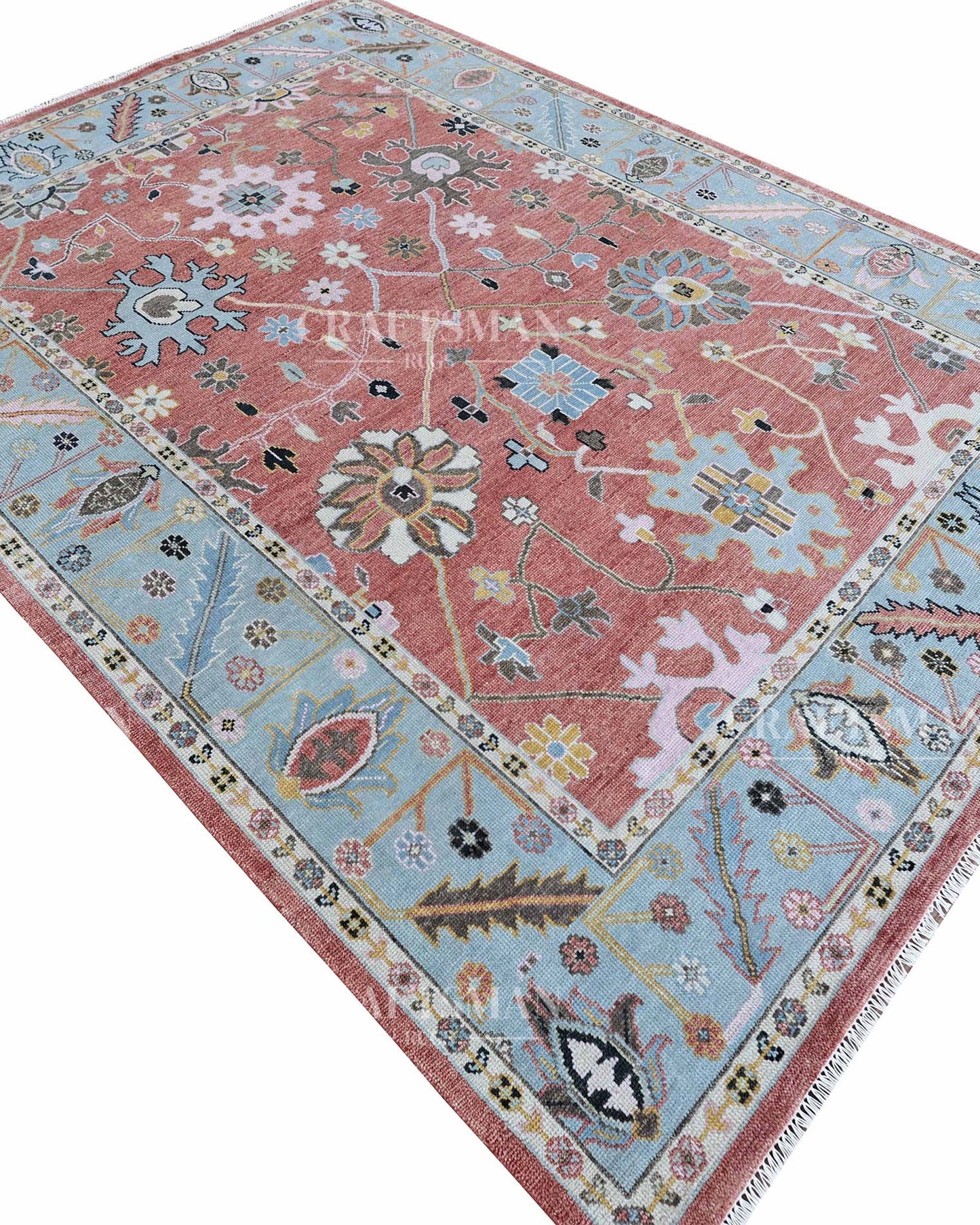 Auris Wool Hand-Knotted Oushak-Inspired Rug