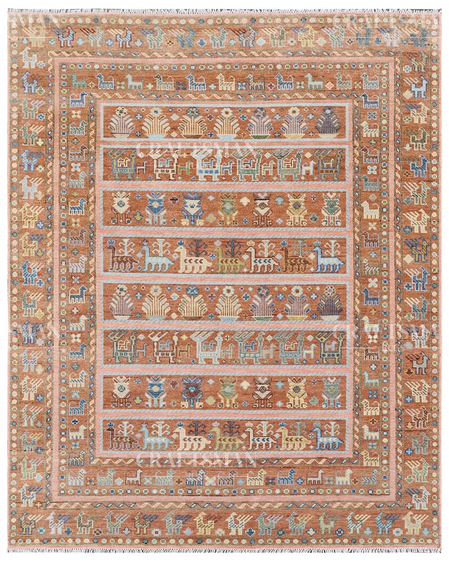 Delra Wool Hand-Knotted Oushak-Inspired Rug