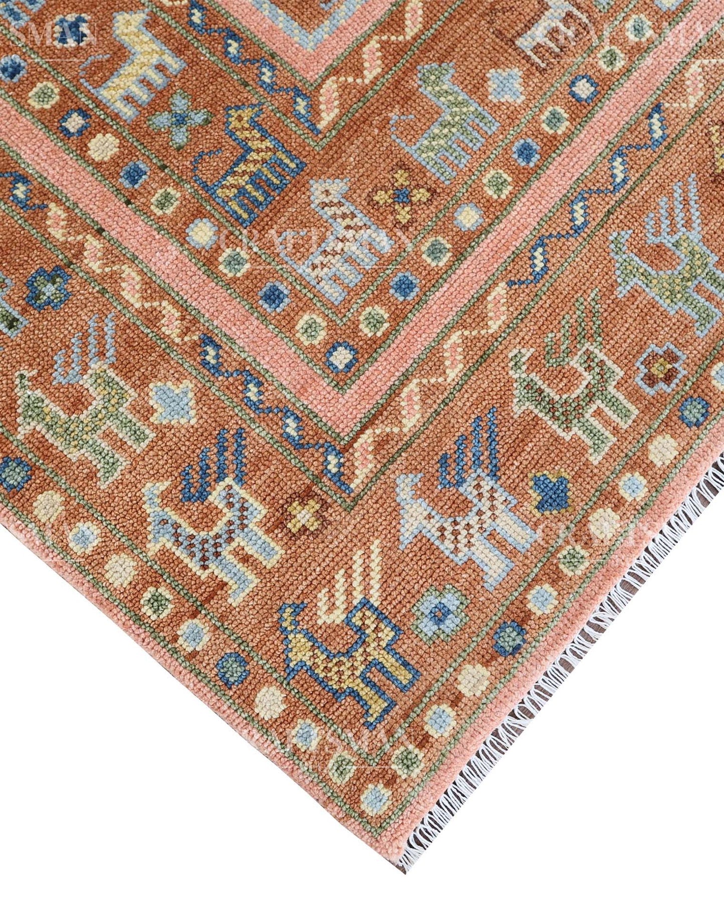 Delra Wool Hand-Knotted Oushak-Inspired Rug