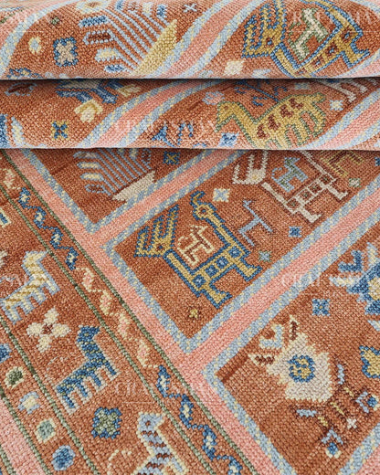 Delra Wool Hand-Knotted Oushak-Inspired Rug