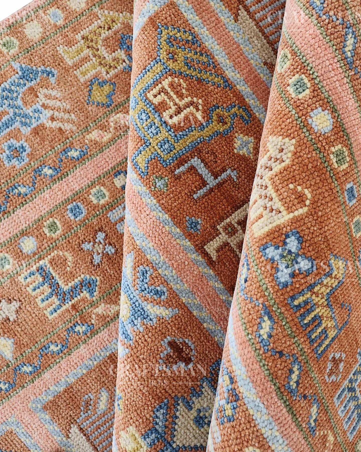 Delra Wool Hand-Knotted Oushak-Inspired Rug