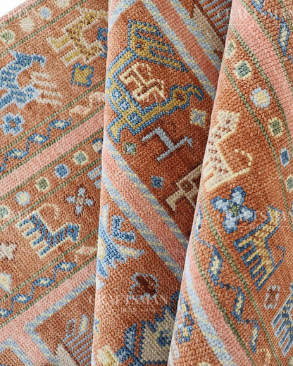 Delra Wool Hand-Knotted Oushak-Inspired Rug