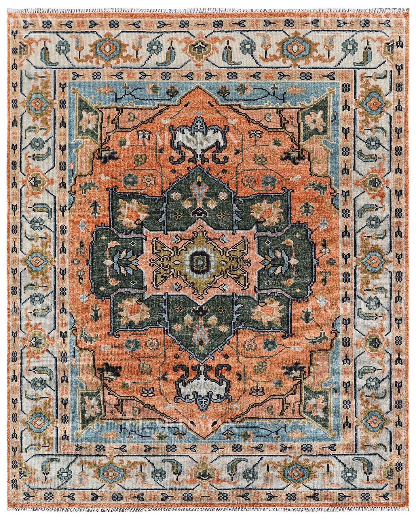 Torva Wool Hand-Knotted Oushak-Inspired Rug
