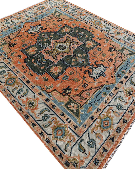 Torva Wool Hand-Knotted Oushak-Inspired Rug