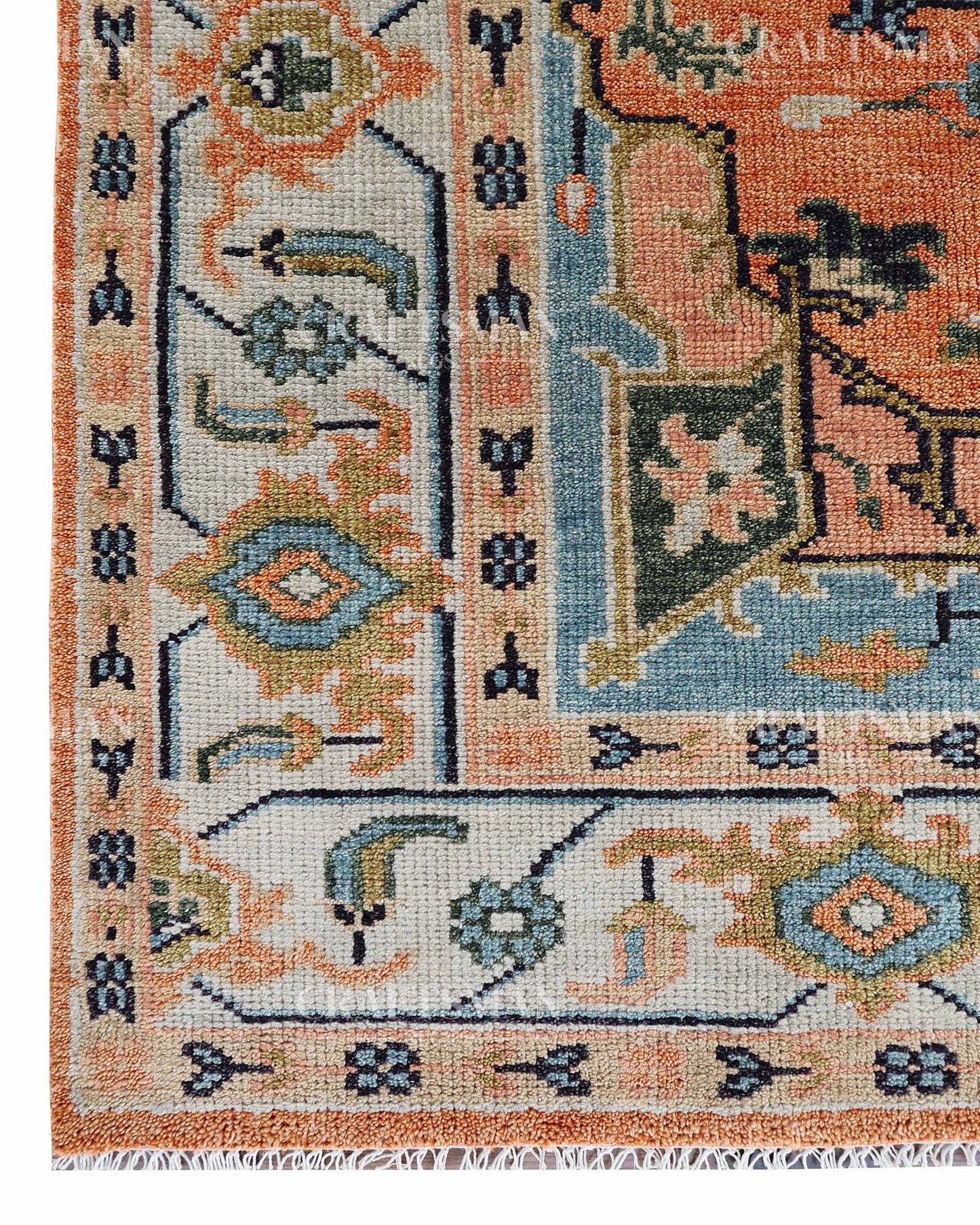 Torva Wool Hand-Knotted Oushak-Inspired Rug