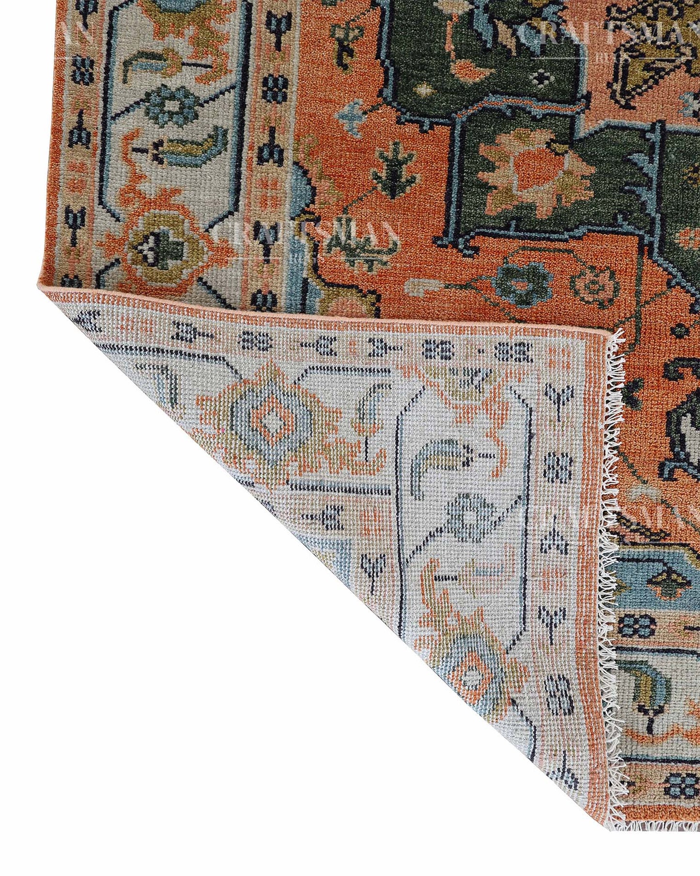 Torva Wool Hand-Knotted Oushak-Inspired Rug