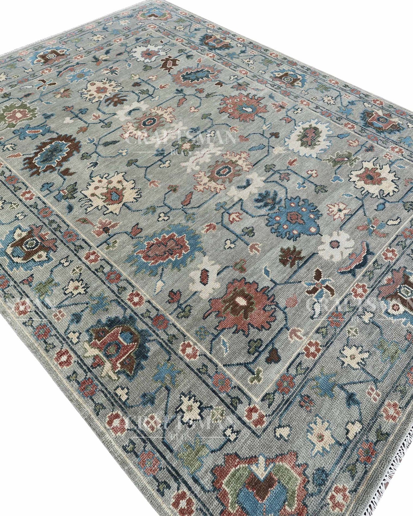 Elvia Wool Hand-Knotted Oushak-Inspired Rug