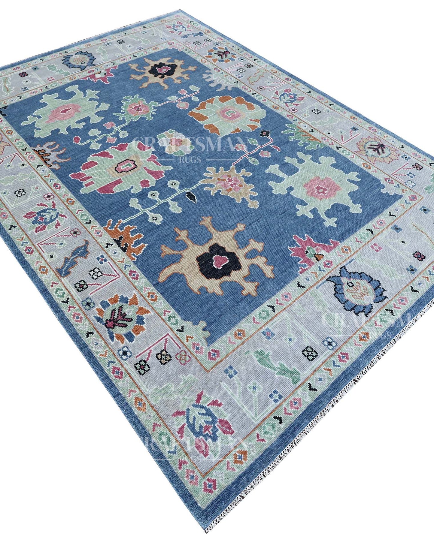 Corlis Wool Hand-Knotted Oushak-Inspired Rug