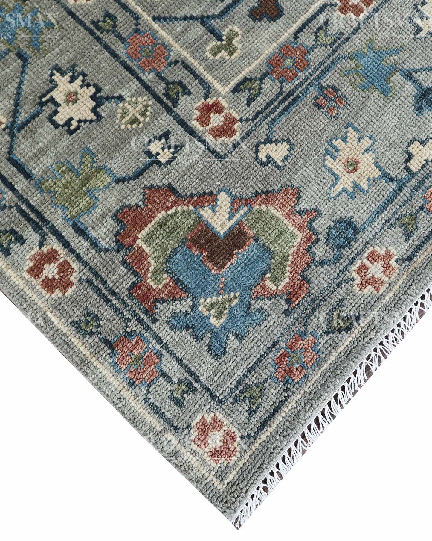 Elvia Wool Hand-Knotted Oushak-Inspired Rug