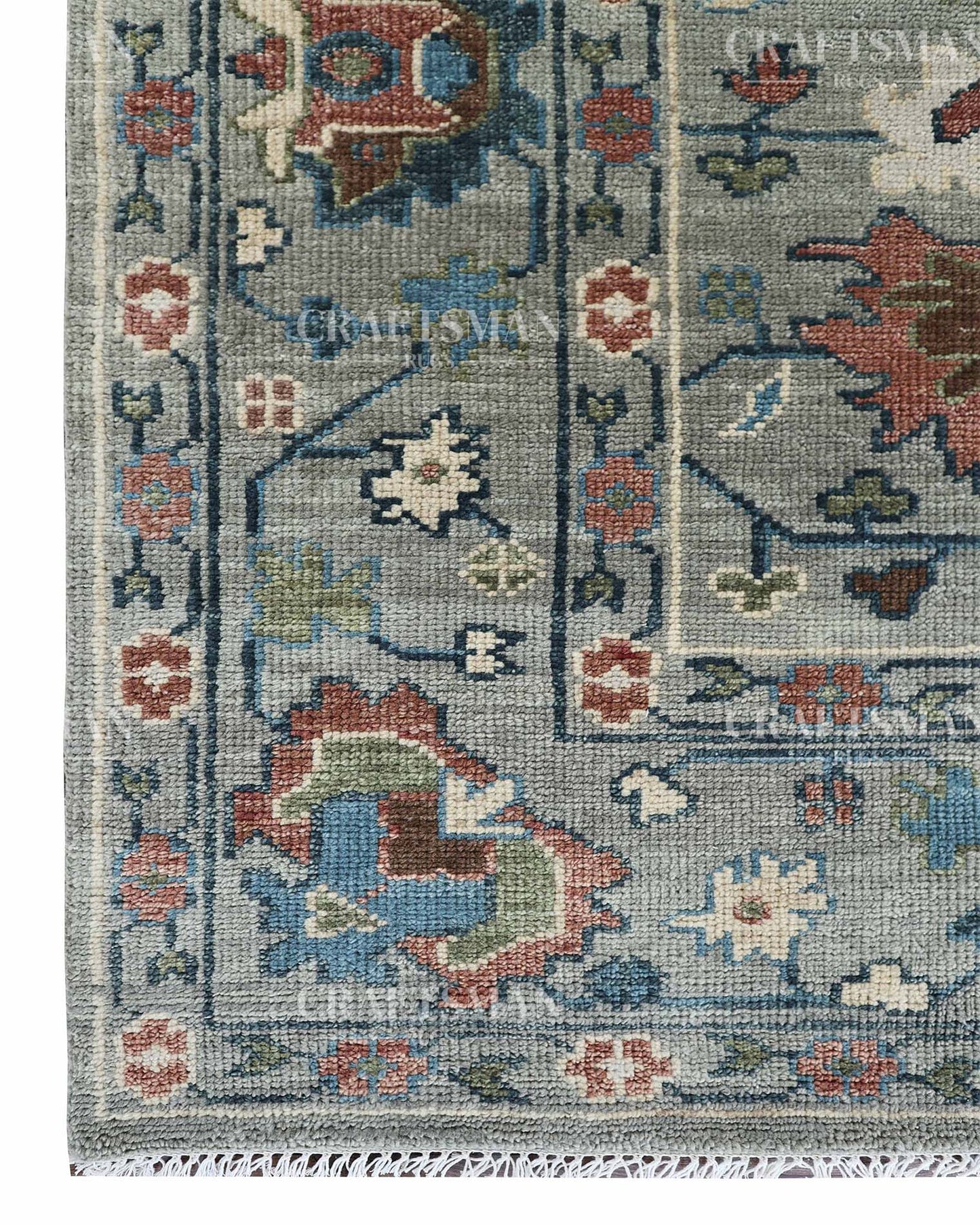 Elvia Wool Hand-Knotted Oushak-Inspired Rug