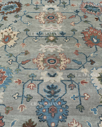 Elvia Wool Hand-Knotted Oushak-Inspired Rug