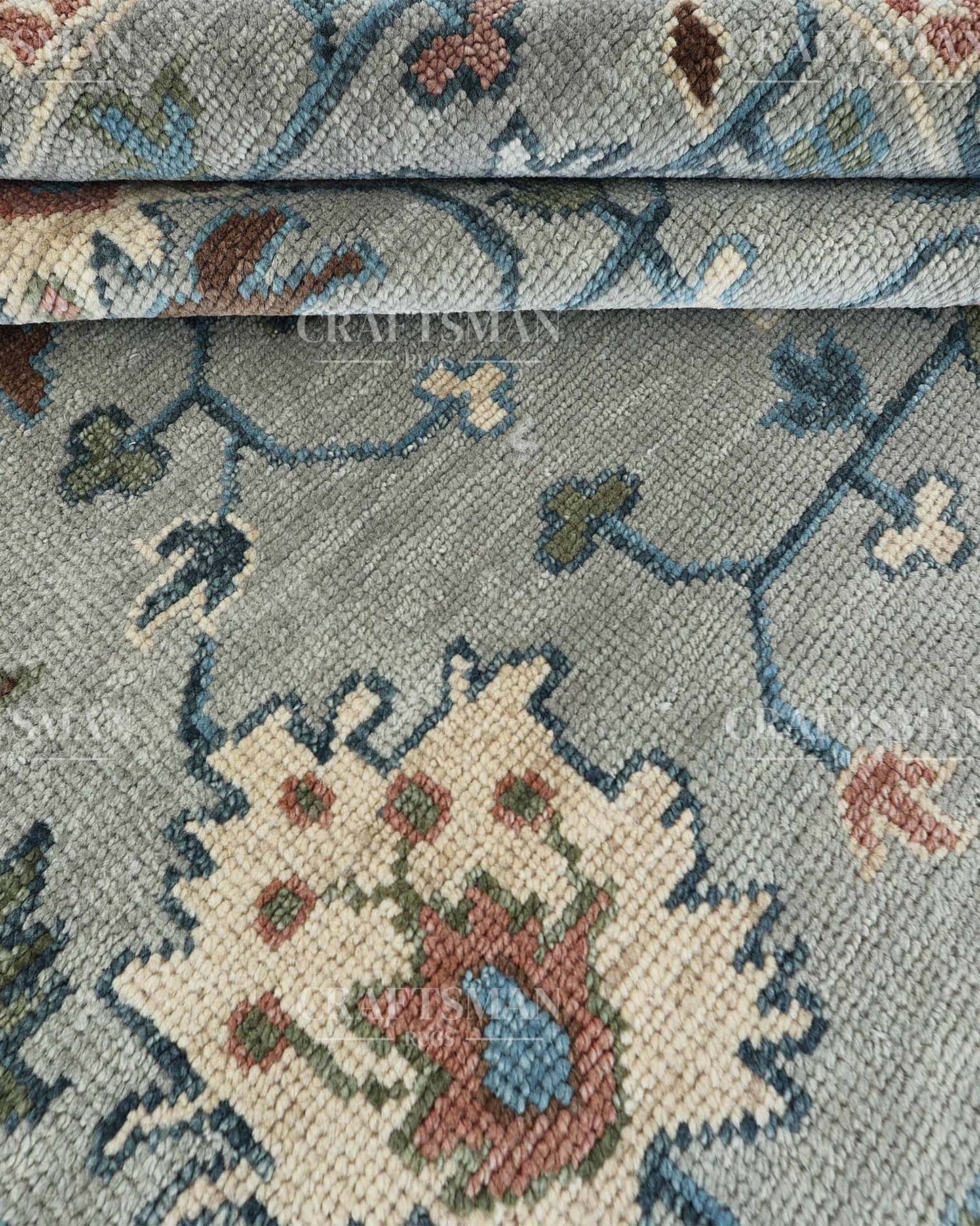 Elvia Wool Hand-Knotted Oushak-Inspired Rug