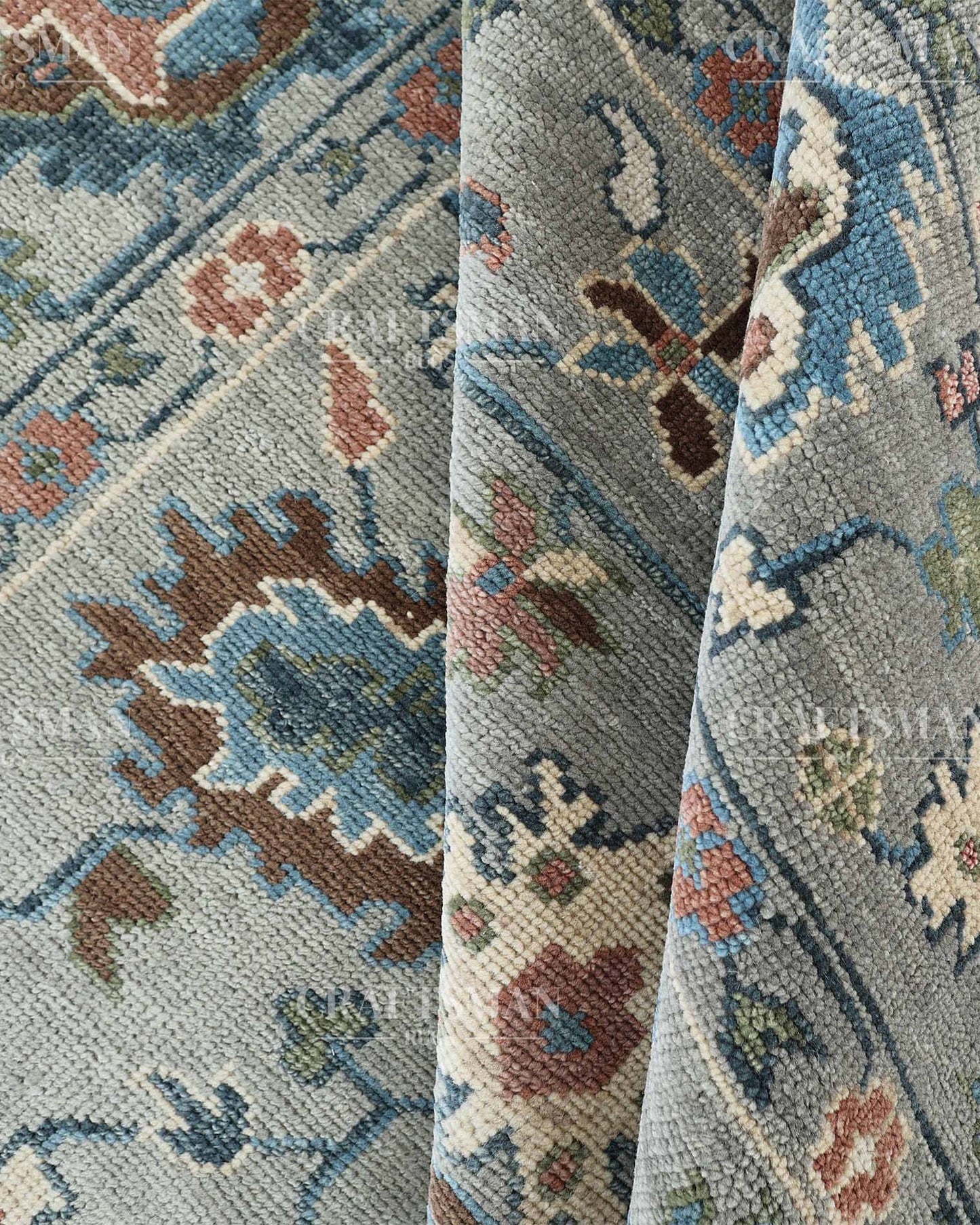 Elvia Wool Hand-Knotted Oushak-Inspired Rug