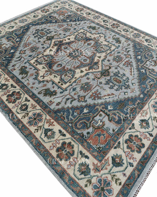 Lysrin Wool Hand-Knotted Oushak-Inspired Rug